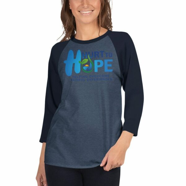 3/4 Sleeve Raglan Shirt - Hurt to Hope Logo - Image 2