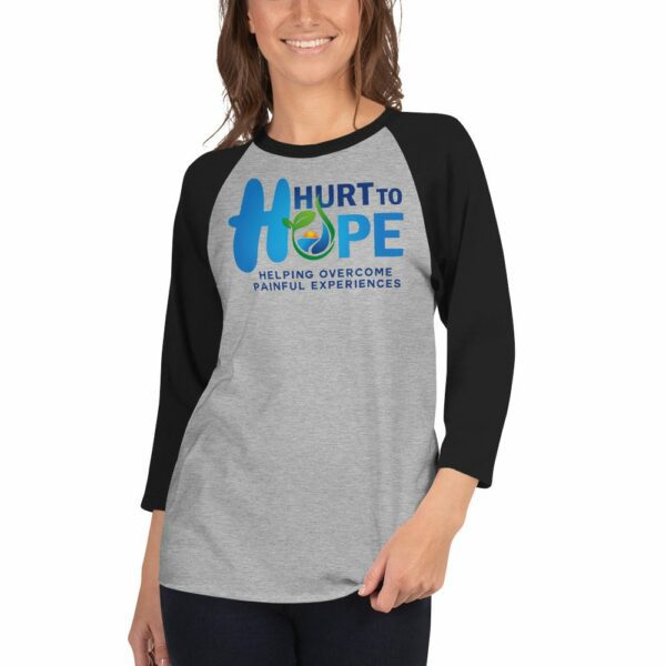 3/4 Sleeve Raglan Shirt - Hurt to Hope Logo - Image 3