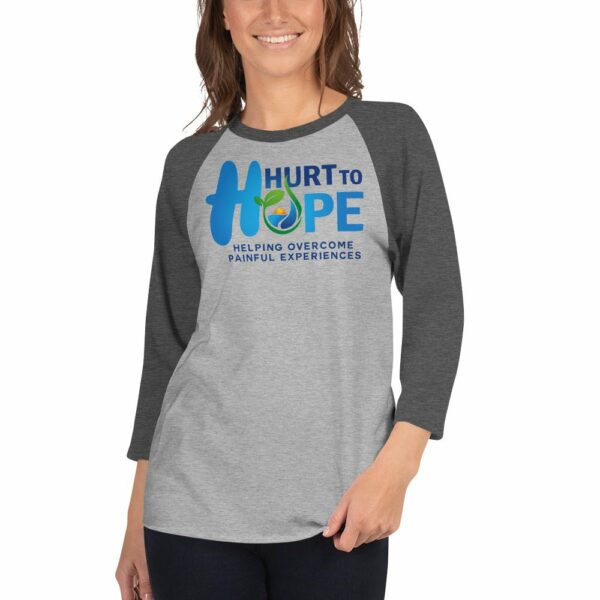 3/4 Sleeve Raglan Shirt - Hurt to Hope Logo - Image 5