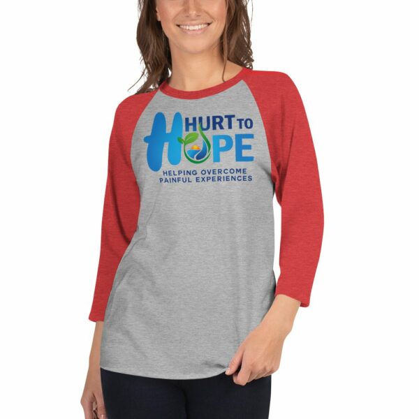 3/4 Sleeve Raglan Shirt - Hurt to Hope Logo - Image 4