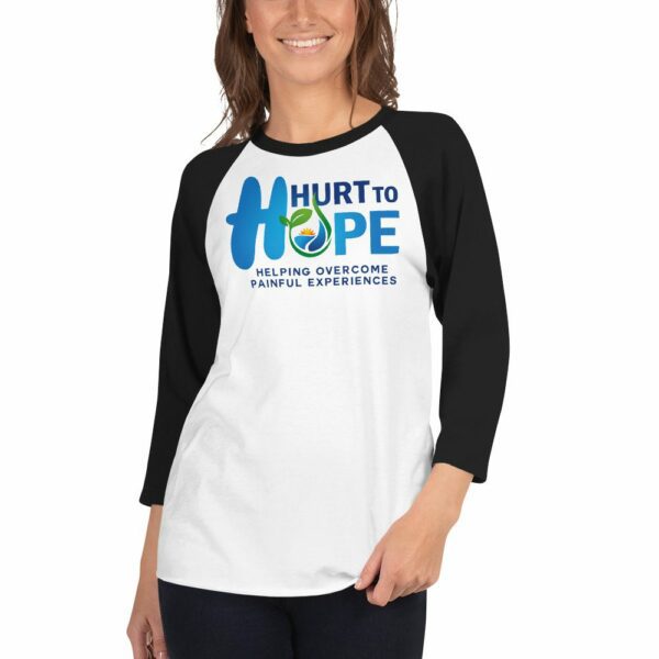 3/4 Sleeve Raglan Shirt - Hurt to Hope Logo - Image 6