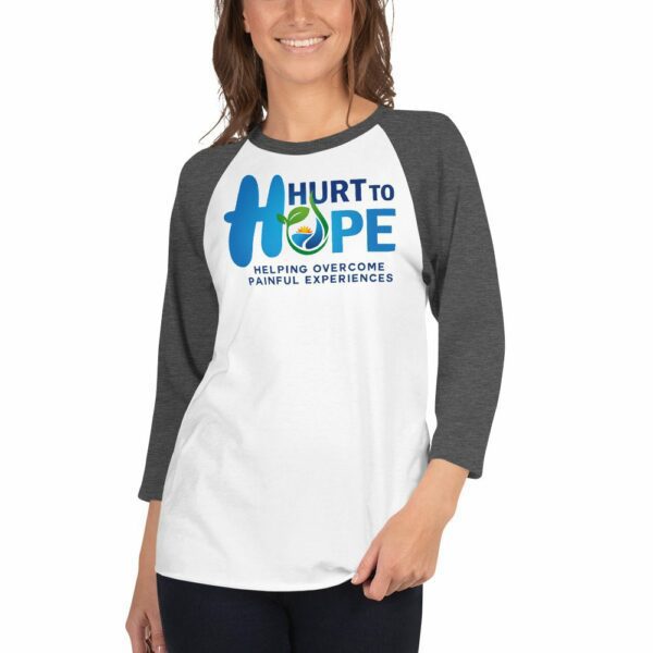 3/4 Sleeve Raglan Shirt - Hurt to Hope Logo - Image 8