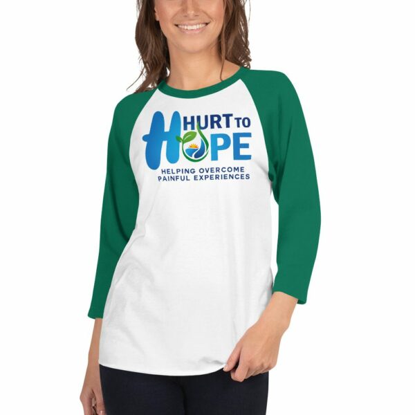 3/4 Sleeve Raglan Shirt - Hurt to Hope Logo - Image 9