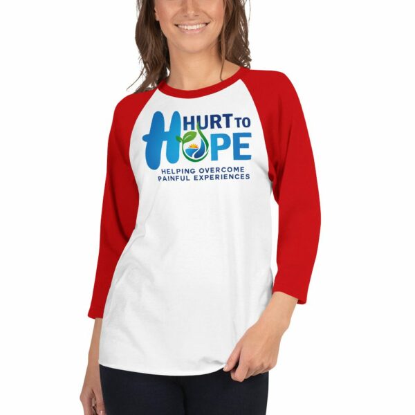 3/4 Sleeve Raglan Shirt - Hurt to Hope Logo - Image 7